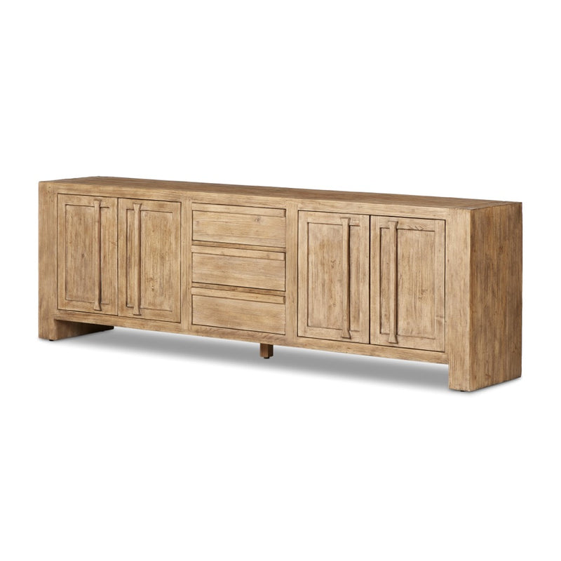 Briarbrook Sideboard Distressed Light Pine Angled View 235918-001