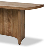 Brinton Console Table Rustic Oak Veneer Curved Base Detail Four Hands