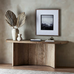 Brinton Console Table Rustic Oak Veneer Staged View Four Hands