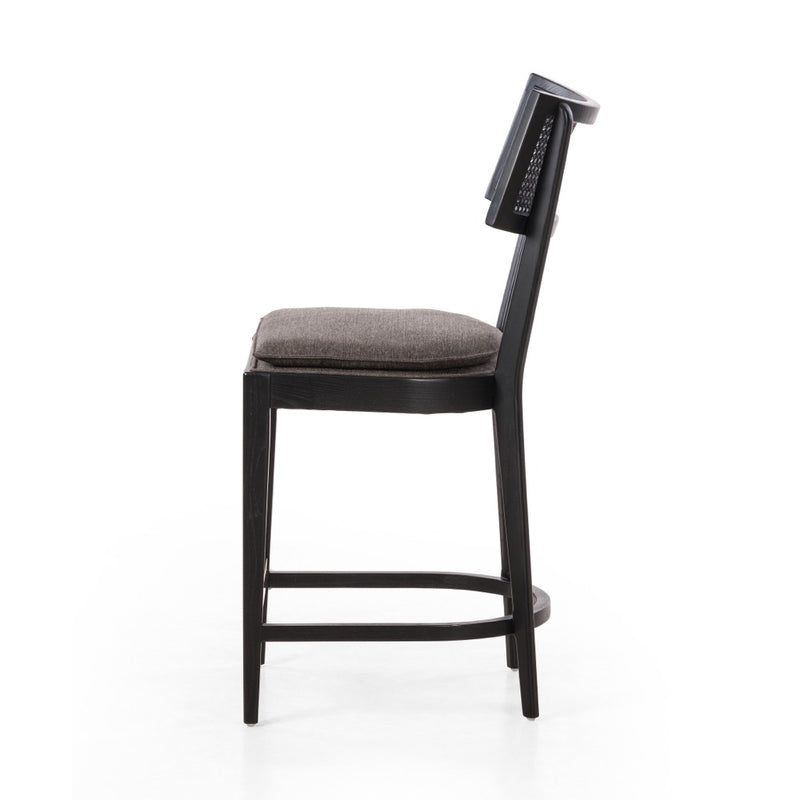 Four Hands Britt Counter Stool Savile Charcoal Side View