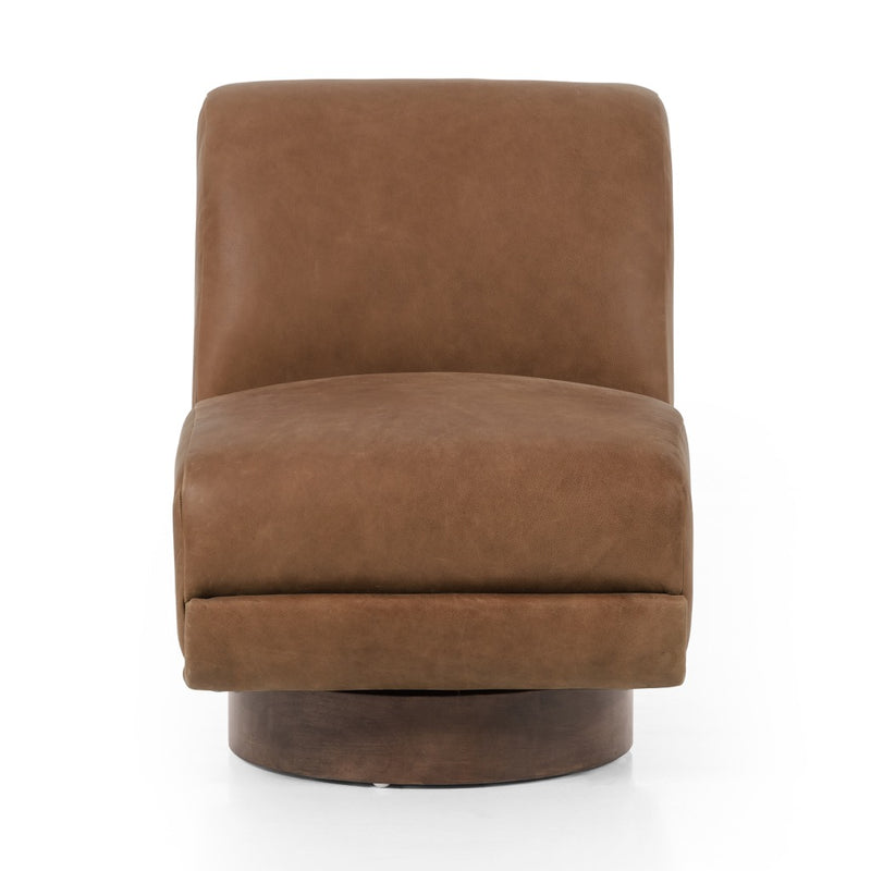Bronwyn Swivel Chair Palermo Cognac Front Facing View 225264-003