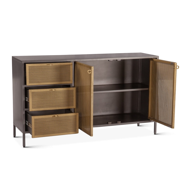 Brooklyn Brass Sideboard Open Cabinets FBN-SB55GMBR