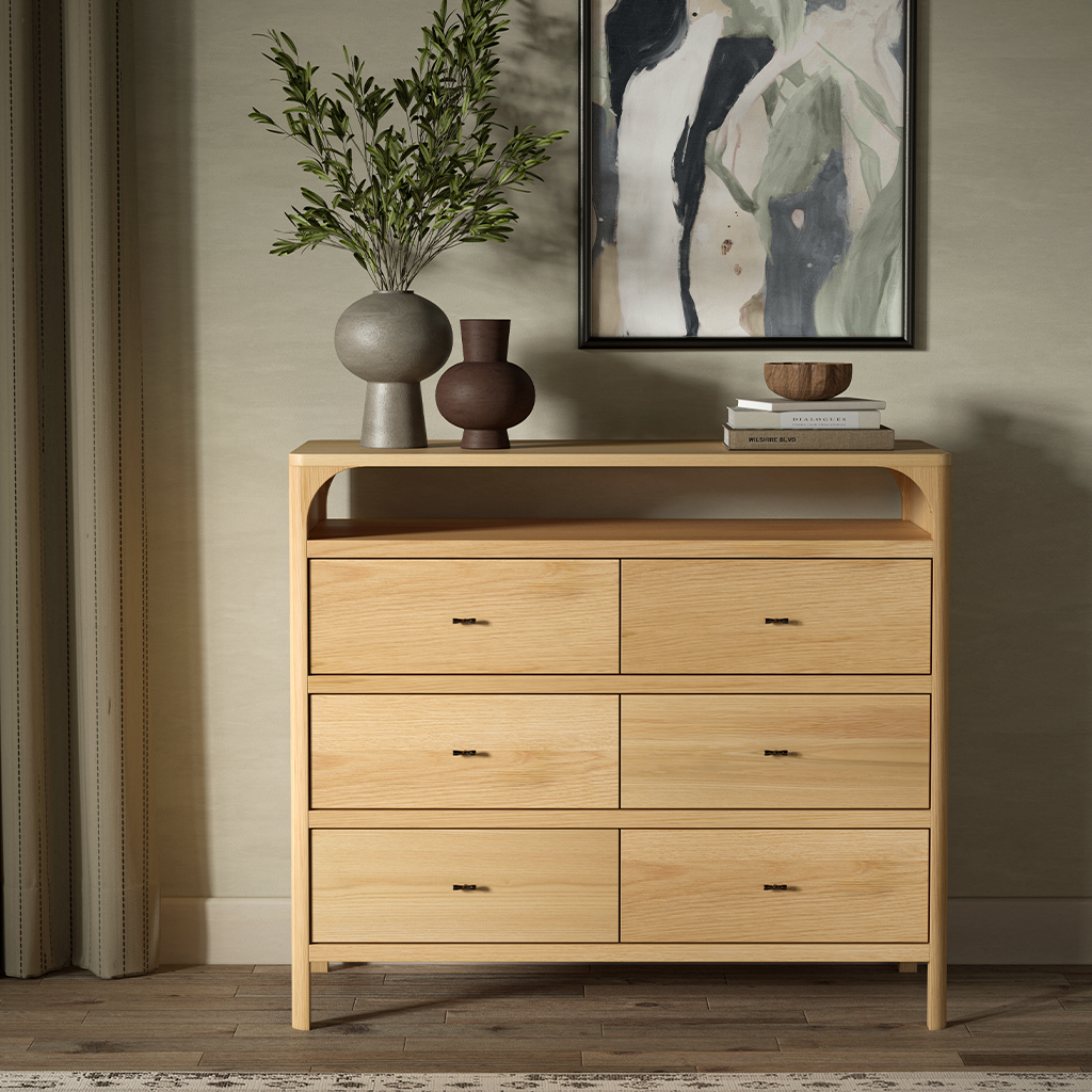 Co.House Designs Cali 6 Drawer Oak Dresser