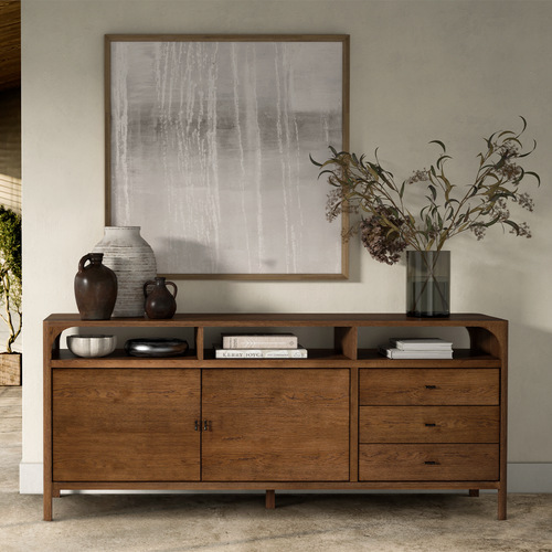 Co.House Designs Cali Oak Sideboard Walnut Staged View CH-1001879-VN13-FN-ST-BF-WT-OS