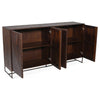 HTD Cambridge 76" Sideboard angled open door view 