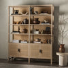 Caprice Wide Bookshelf Natural Mango Staged View 234775-002