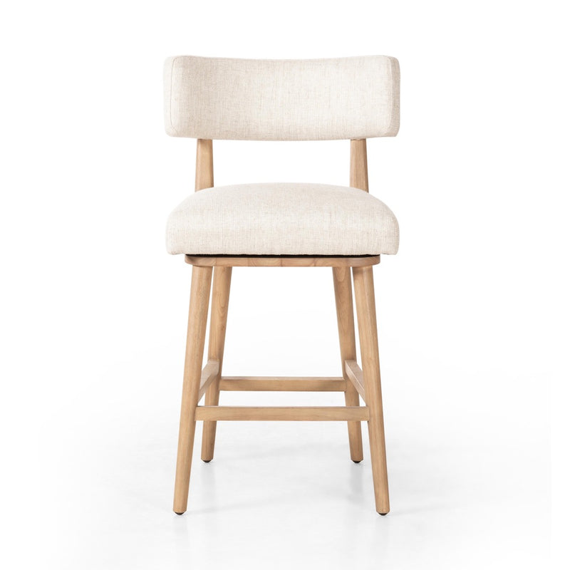 Four Hands Cardell Swivel Counter Stool Essence Natural Front Facing View