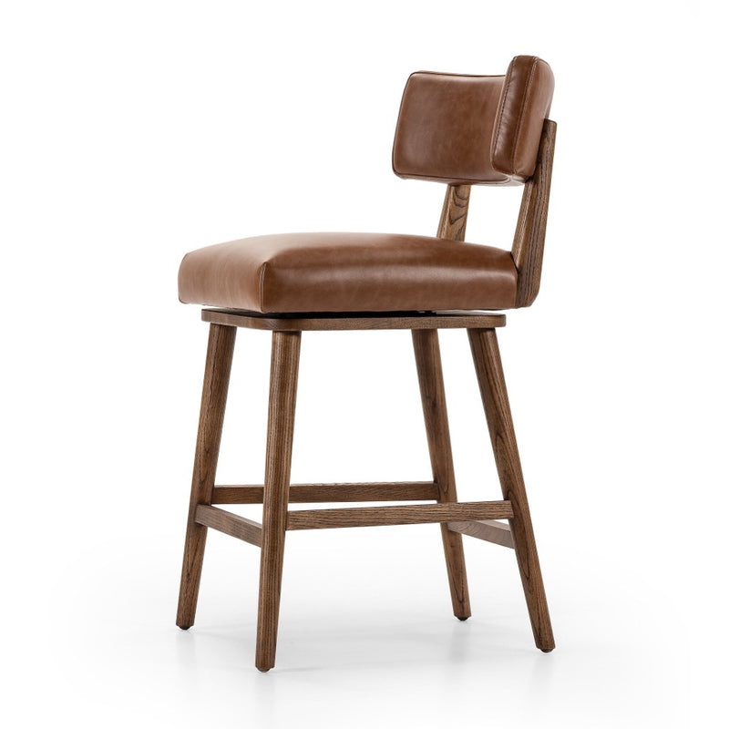Four Hands Cardell Swivel Stool side angled view