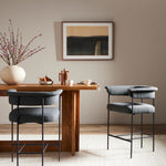 Four Hands Carrie Counter Stool FIQA Boucle Slate Staged View