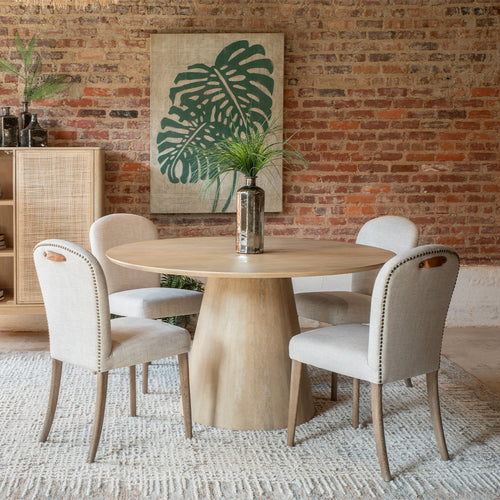 Casablanca Round Dining Table - Natural White