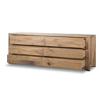 Cassio Dresser Natural Reclaimed French Oak Open Drawers Four Hands
