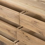 Four Hands Cassio Dresser Natural Reclaimed French Oak Top View Open Drawers