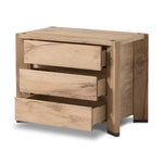 Cassio Nightstand Natural Reclaimed French Oak Open Drawers 242186-001