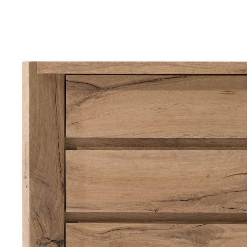 Cassio Nightstand Natural Reclaimed French Oak Graining on Drawers Four Hands