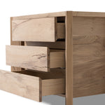 Cassio Nightstand Natural Reclaimed French Oak Angled Open Drawers 242186-001