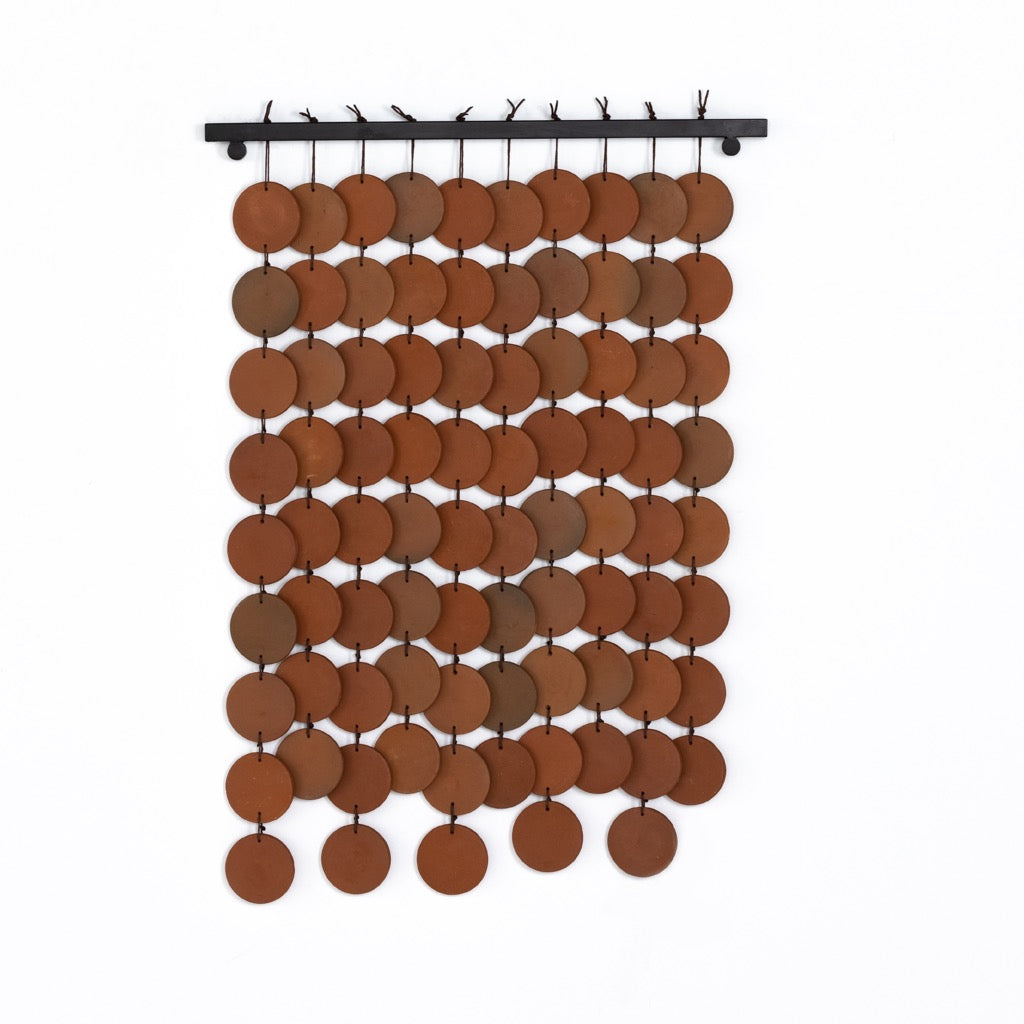 Four hands ceramic wall hanging terracotta artesanos design collection