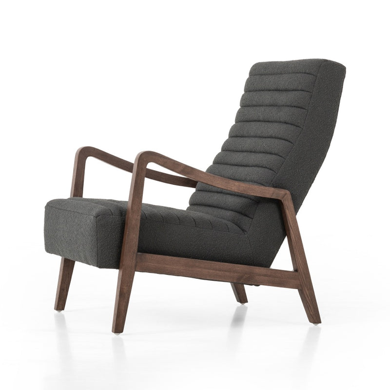 Four Hands Chance Chair Fiqa Boucle Charcoal Angled View