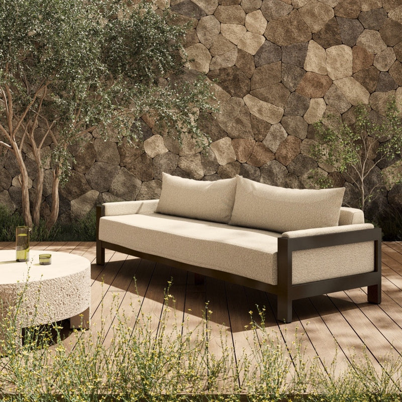 Chapman Outdoor Metal Sofa 106" 247428-002 staged view 