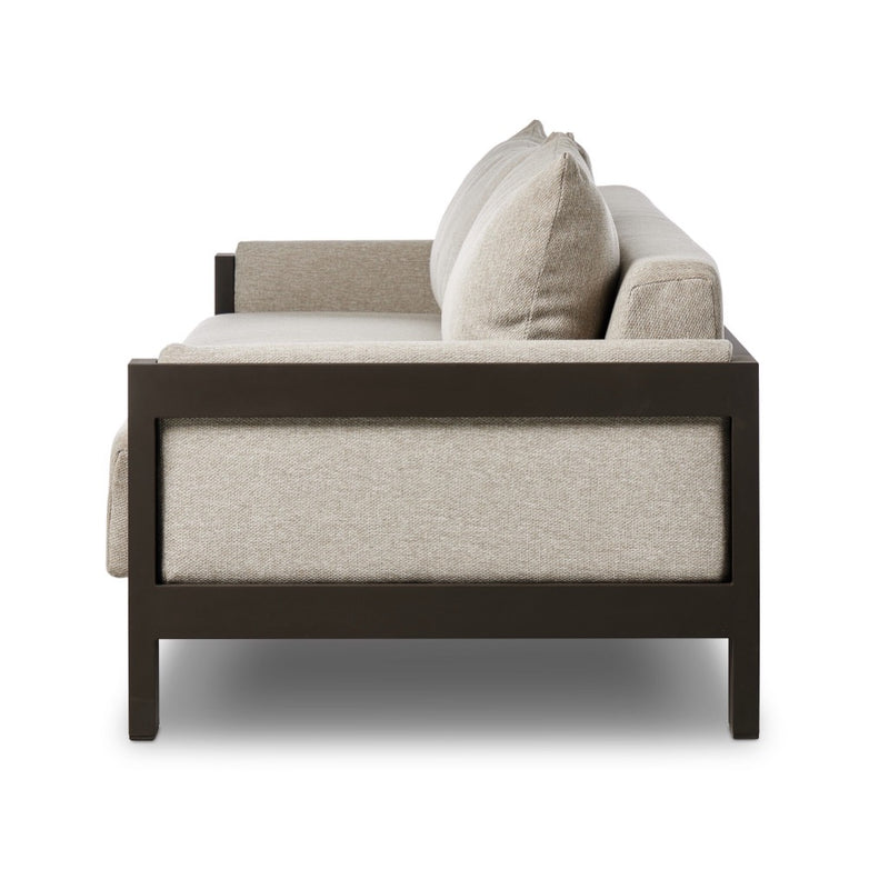 Four Hands Chapman Outdoor Metal Sofa 106" side view 