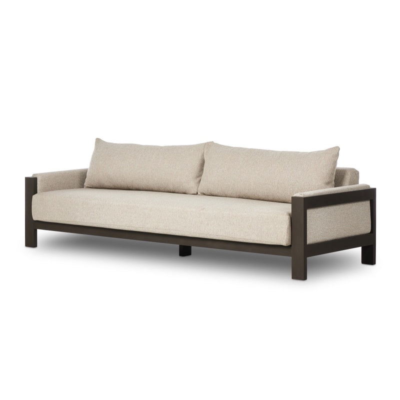 Four Hands Chapman Outdoor Metal Sofa 106" angled view 