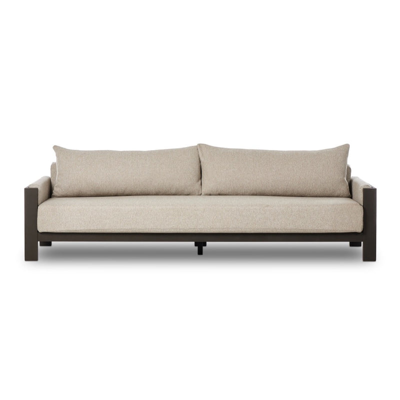 Four Hands Chapman Outdoor Metal Sofa 106" front view 
