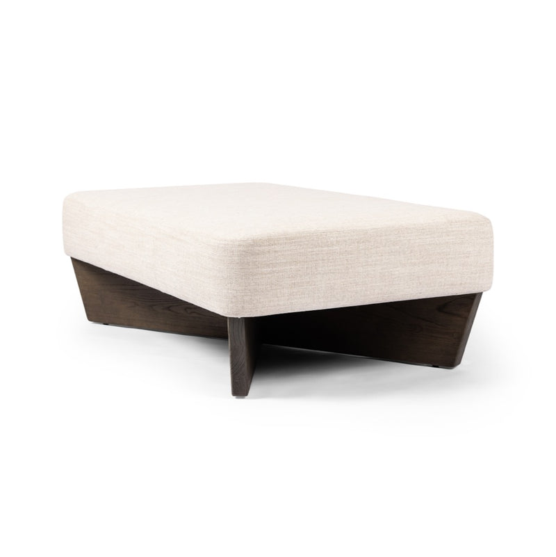 Four Hands Chaz Large Ottoman Alcala Sand Angled View