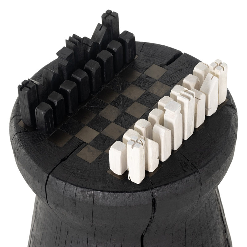 Four Hands Chess Table Carbonized Black Top View
