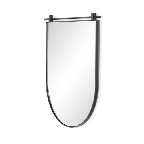 Chico Small Arch Mirror Antiqued Iron Angled View 231713-001