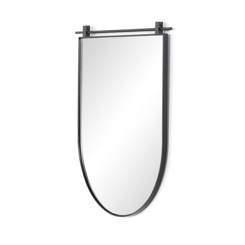 Chico Small Arch Mirror Antiqued Iron Angled View 231713-001