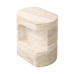 Clementine End Table Textured Sandy Grey Angled View 240100-002