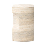 Clementine End Table Textured Sandy Grey Side View Four Hands