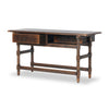 Colonial Table by Van Thiel Aged Brown Angled View Open Drawers 238733-001