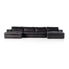Colt 3-Piece U Sectional Heirloom Black Front Facing View 237311-004