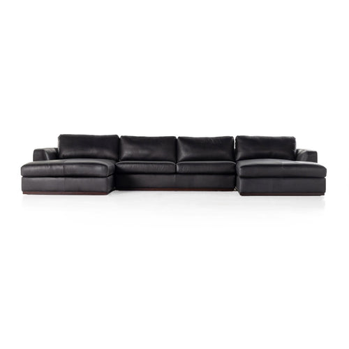 Colt 3-Piece U Sectional Heirloom Black Front Facing View 237311-004