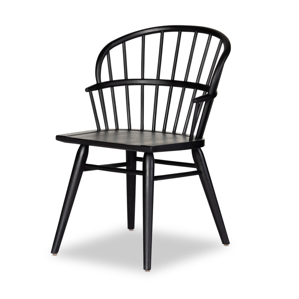 Connor Windsor Dining Chair Black Ash Angled View 232921-001

