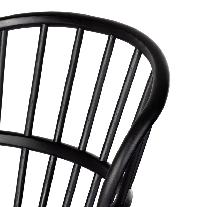 Four Hands Connor Windsor Dining Chair Black Ash Backrest