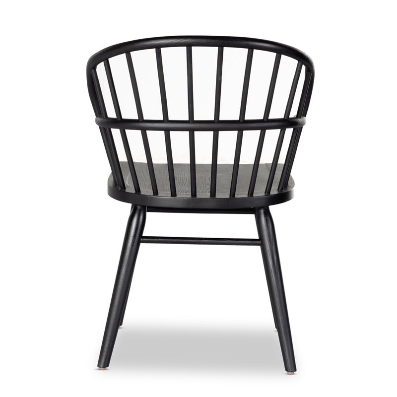 Connor Windsor Dining Chair Black Ash Back View Four Hands