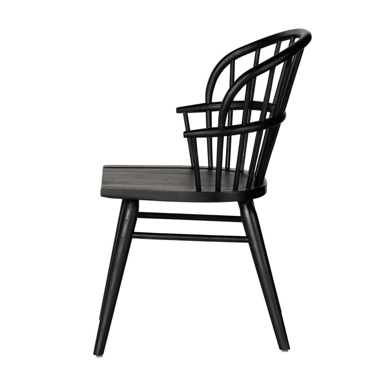 Connor Windsor Dining Chair Black Ash Side View 232921-001
