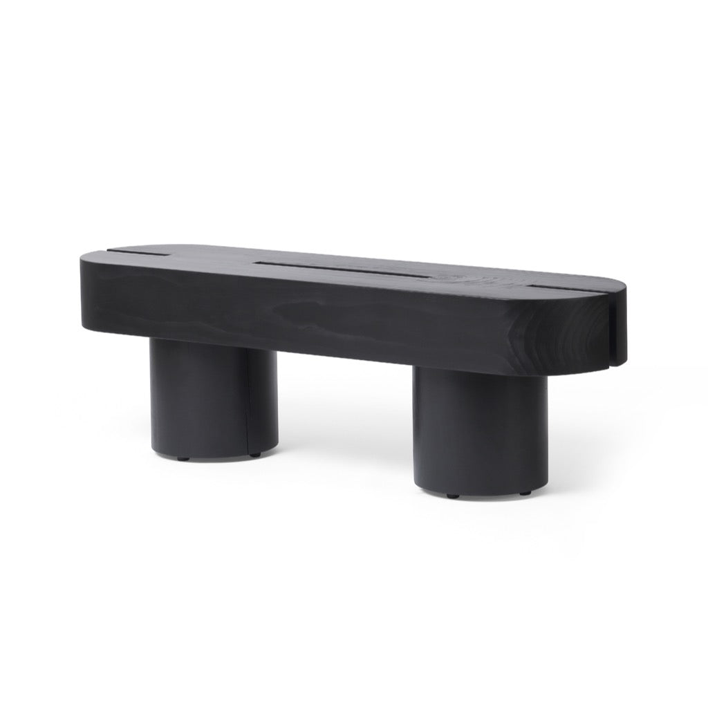 Conroy Accent Bench Black Pine Angled View 234681-002