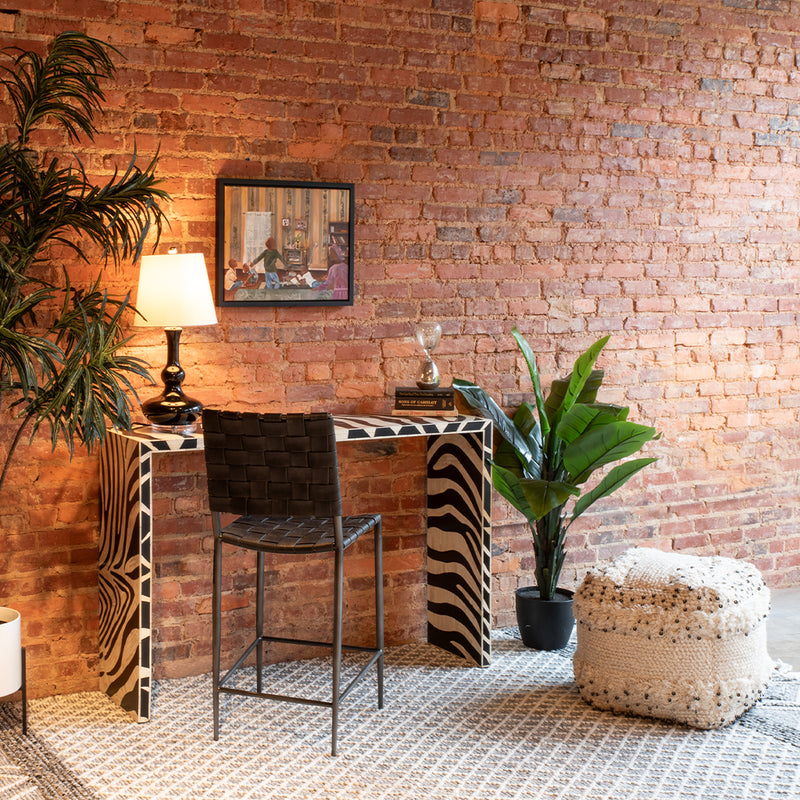Copenhagen Counter Chair - Black Buffalo Leather