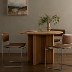 Four Hands Copo Dining Table Natural Oak Staged View with Dining Chairs