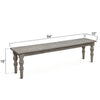 HTD Corfu Bench angled with dimensions 