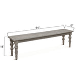 HTD Corfu Bench angled with dimensions 