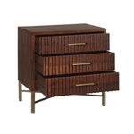 HTD Cosmopolitan Three Drawer Nightstand angled open drawer view 