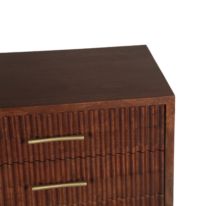 Cosmopolitan Three Drawer Nightstand FCS-NC26HB-1 top corner view 

