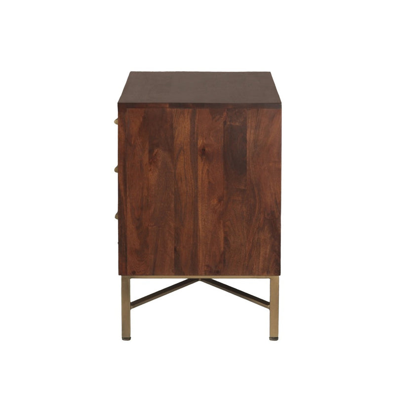 Cosmopolitan Three Drawer Nightstand FCS-NC26HB-1 side view 