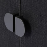 Cressida Sideboard Black Linen Cabinet Handle Detail Four Hands