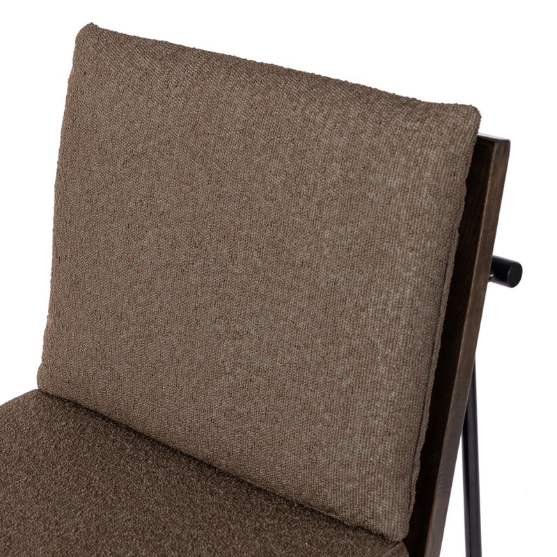 Four Hands Crete Performance Fabric Dining Chair Fiqa Boucle Cocoa Backrest