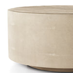 Crosby Round Coffee Table Light Cream Shagreen Side 104602-002