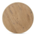 Four Hands Crosby Round Coffee Table Natural Resawn Oak Top View